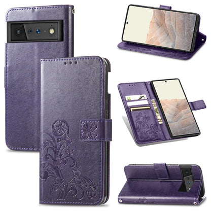 Four-leaf Clasp Embossed Buckle Mobile Phone Protection Leather Case with Lanyard & Card Slot & Wallet & Bracket Function, For Google Pixel 6 Pro, For Xiaomi Redmi Note 10 5G, For Rakuten BIG, For Meizu 18