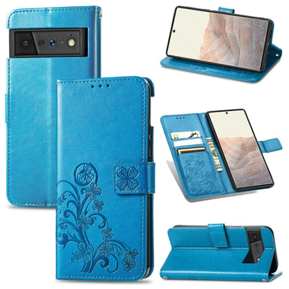 Four-leaf Clasp Embossed Buckle Mobile Phone Protection Leather Case with Lanyard & Card Slot & Wallet & Bracket Function, For Google Pixel 6 Pro, For Xiaomi Redmi Note 10 5G, For Rakuten BIG, For Meizu 18
