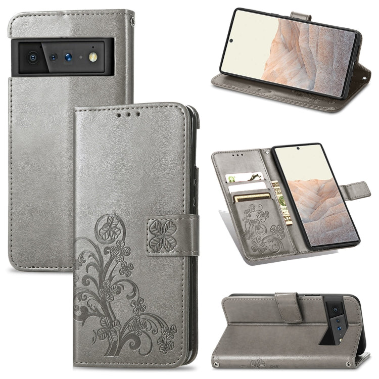 Four-leaf Clasp Embossed Buckle Mobile Phone Protection Leather Case with Lanyard & Card Slot & Wallet & Bracket Function, For Google Pixel 6 Pro, For Xiaomi Redmi Note 10 5G, For Rakuten BIG, For Meizu 18