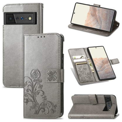 Four-leaf Clasp Embossed Buckle Mobile Phone Protection Leather Case with Lanyard & Card Slot & Wallet & Bracket Function, For Google Pixel 6 Pro, For Xiaomi Redmi Note 10 5G, For Rakuten BIG, For Meizu 18