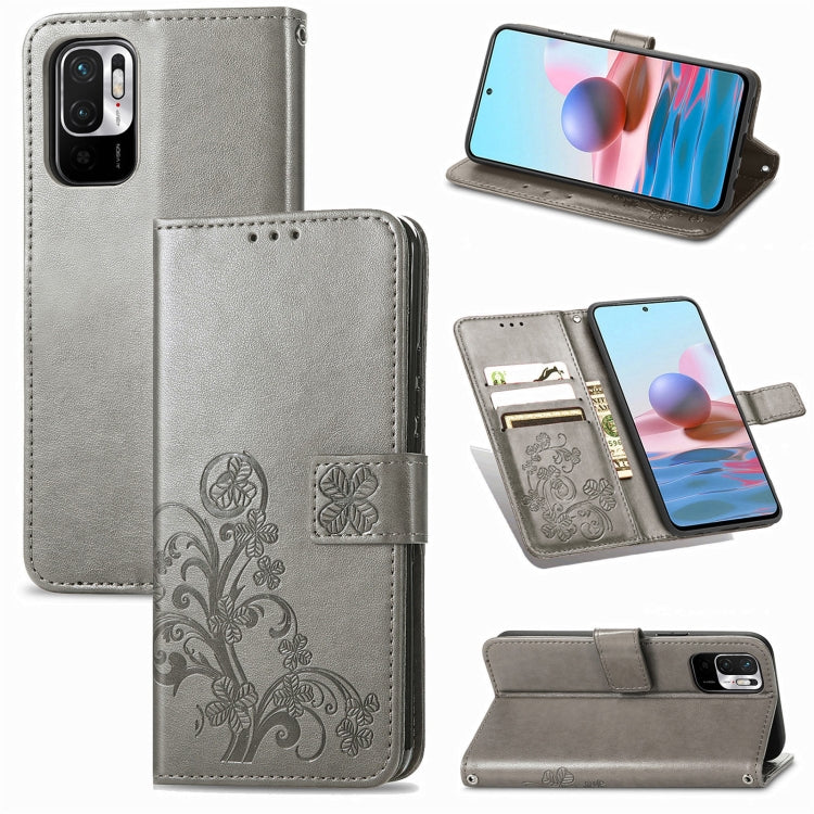Four-leaf Clasp Embossed Buckle Mobile Phone Protection Leather Case with Lanyard & Card Slot & Wallet & Bracket Function, For Google Pixel 6 Pro, For Xiaomi Redmi Note 10 5G, For Rakuten BIG, For Meizu 18