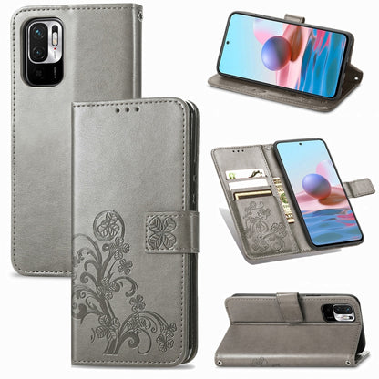 Four-leaf Clasp Embossed Buckle Mobile Phone Protection Leather Case with Lanyard & Card Slot & Wallet & Bracket Function, For Google Pixel 6 Pro, For Xiaomi Redmi Note 10 5G, For Rakuten BIG, For Meizu 18