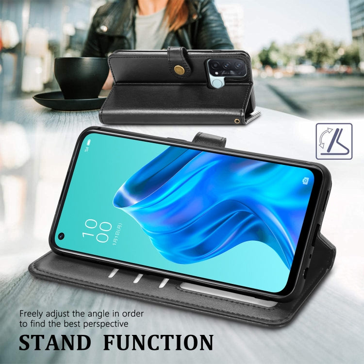Solid Color Leather Buckle Phone Case with Lanyard & Photo Frame & Card Slot & Wallet & Stand Function, For OPPO Reno5 A, For Sony Xperia ACE II, For Sony Xperia 10 III