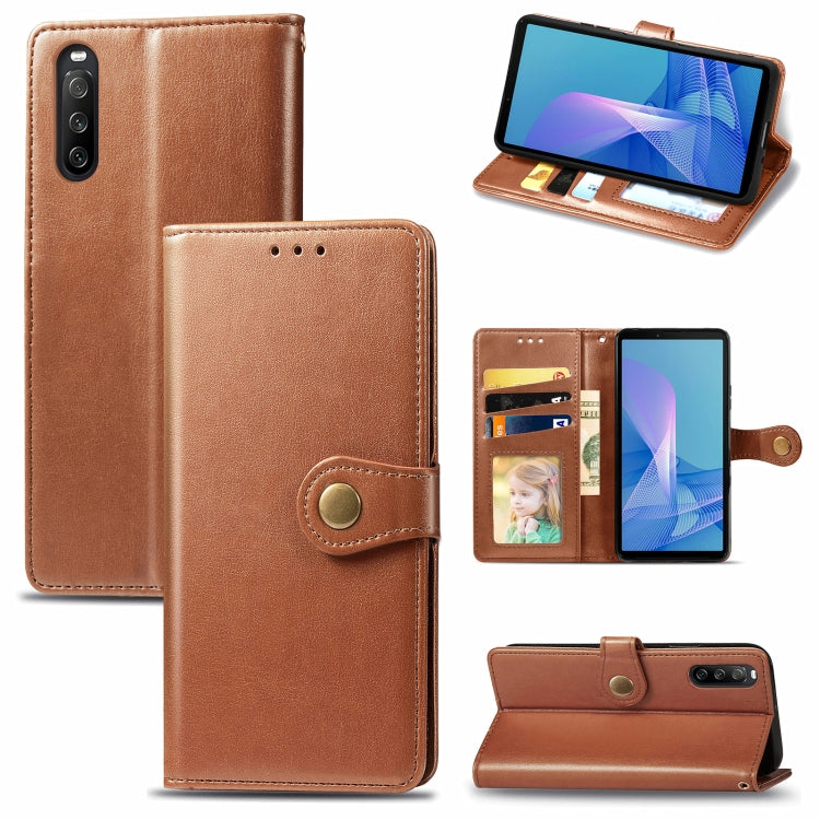 Solid Color Leather Buckle Phone Case with Lanyard & Photo Frame & Card Slot & Wallet & Stand Function, For OPPO Reno5 A, For Sony Xperia ACE II, For Sony Xperia 10 III