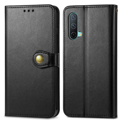 Solid Color Leather Buckle Phone Case with Lanyard & Photo Frame & Card Slot & Wallet & Stand Function, For OnePlus Nord CE 5G