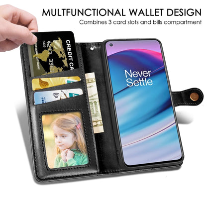 Solid Color Leather Buckle Phone Case with Lanyard & Photo Frame & Card Slot & Wallet & Stand Function, For OnePlus Nord CE 5G