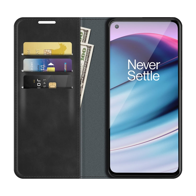 For OnePlus Nord CE 5G Retro-skin Business Magnetic Suction Leather Case with Holder & Card Slots & Wallet, For OnePlus Nord CE 5G