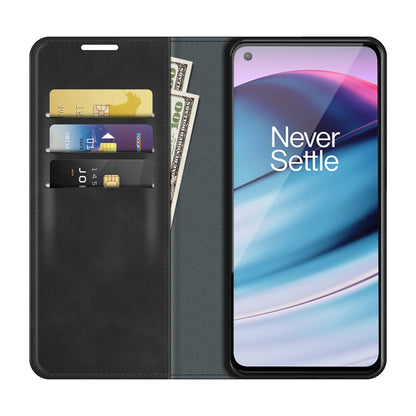 For OnePlus Nord CE 5G Retro-skin Business Magnetic Suction Leather Case with Holder & Card Slots & Wallet, For OnePlus Nord CE 5G