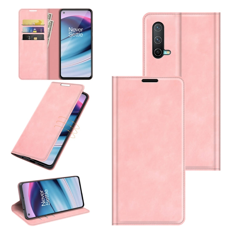 For OnePlus Nord CE 5G Retro-skin Business Magnetic Suction Leather Case with Holder & Card Slots & Wallet, For OnePlus Nord CE 5G