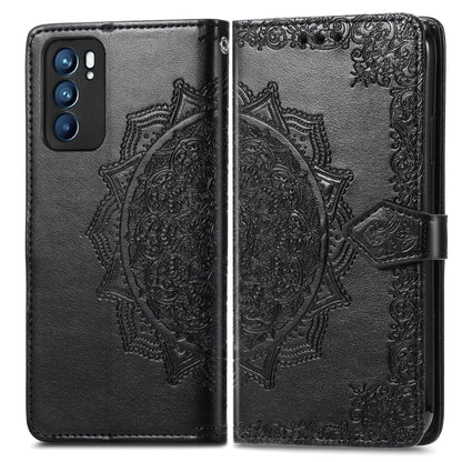 Mandala Flower Embossed Horizontal Flip Leather Case with Holder & Three Card Slots & Wallet & Lanyard, For OPPO Reno6 5G, For OPPO Reno6 Pro+ 5G, For OPPO Reno6 Pro 5G, For OPPO Realme 8 5G