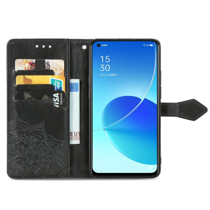 Mandala Flower Embossed Horizontal Flip Leather Case with Holder & Three Card Slots & Wallet & Lanyard, For OPPO Reno6 5G, For OPPO Reno6 Pro+ 5G, For OPPO Reno6 Pro 5G, For OPPO Realme 8 5G