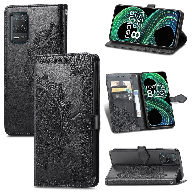 Mandala Flower Embossed Horizontal Flip Leather Case with Holder & Three Card Slots & Wallet & Lanyard, For OPPO Reno6 5G, For OPPO Reno6 Pro+ 5G, For OPPO Reno6 Pro 5G, For OPPO Realme 8 5G