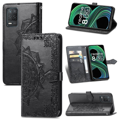 Mandala Flower Embossed Horizontal Flip Leather Case with Holder & Three Card Slots & Wallet & Lanyard, For OPPO Reno6 5G, For OPPO Reno6 Pro+ 5G, For OPPO Reno6 Pro 5G, For OPPO Realme 8 5G