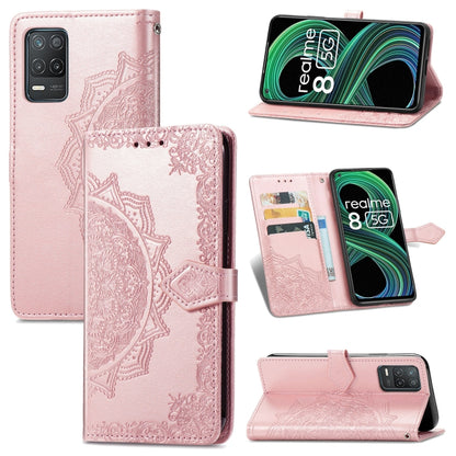 Mandala Flower Embossed Horizontal Flip Leather Case with Holder & Three Card Slots & Wallet & Lanyard, For OPPO Reno6 5G, For OPPO Reno6 Pro+ 5G, For OPPO Reno6 Pro 5G, For OPPO Realme 8 5G