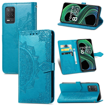Mandala Flower Embossed Horizontal Flip Leather Case with Holder & Three Card Slots & Wallet & Lanyard, For OPPO Reno6 5G, For OPPO Reno6 Pro+ 5G, For OPPO Reno6 Pro 5G, For OPPO Realme 8 5G