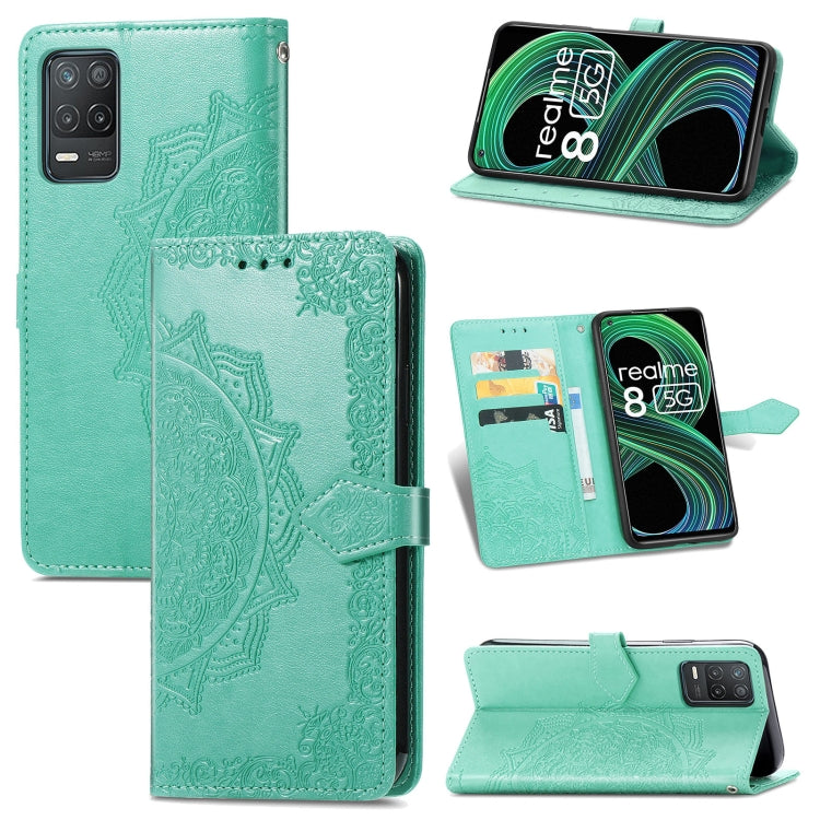 Mandala Flower Embossed Horizontal Flip Leather Case with Holder & Three Card Slots & Wallet & Lanyard, For OPPO Reno6 5G, For OPPO Reno6 Pro+ 5G, For OPPO Reno6 Pro 5G, For OPPO Realme 8 5G