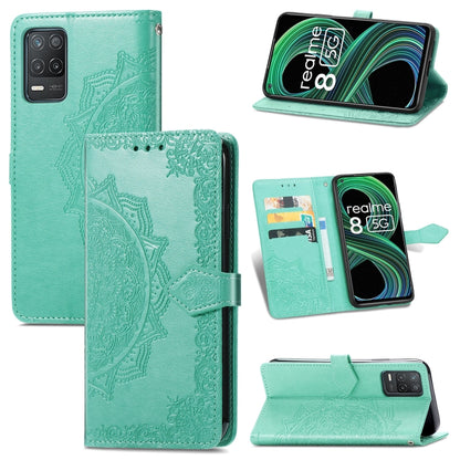 Mandala Flower Embossed Horizontal Flip Leather Case with Holder & Three Card Slots & Wallet & Lanyard, For OPPO Reno6 5G, For OPPO Reno6 Pro+ 5G, For OPPO Reno6 Pro 5G, For OPPO Realme 8 5G