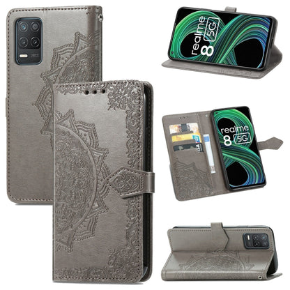 Mandala Flower Embossed Horizontal Flip Leather Case with Holder & Three Card Slots & Wallet & Lanyard, For OPPO Reno6 5G, For OPPO Reno6 Pro+ 5G, For OPPO Reno6 Pro 5G, For OPPO Realme 8 5G