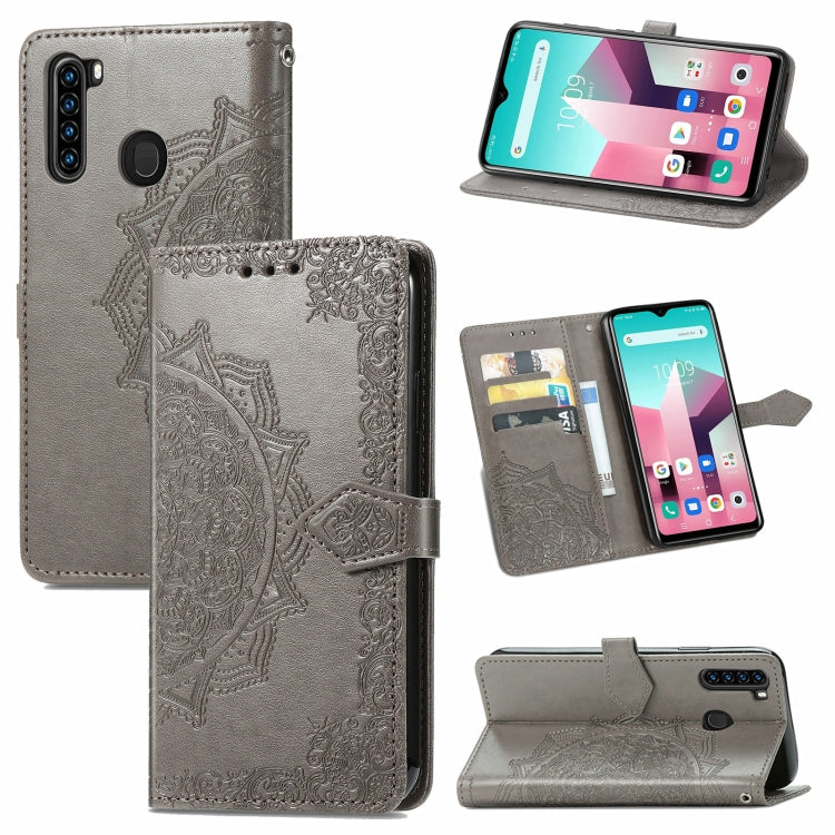 Mandala Flower Embossed Horizontal Flip Leather Case with Holder & Three Card Slots & Wallet & Lanyard, For Blackview A80 Pro, For OnePlus Nord CE 5G, For Oukitel C23 Pro, For vivo V21e 4G