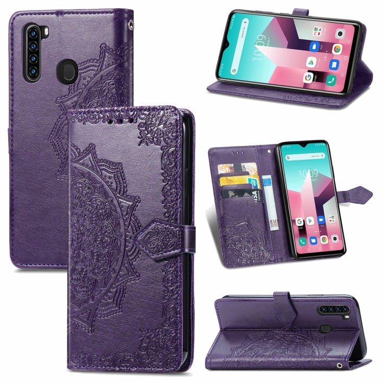 Mandala Flower Embossed Horizontal Flip Leather Case with Holder & Three Card Slots & Wallet & Lanyard, For Blackview A80 Pro, For OnePlus Nord CE 5G, For Oukitel C23 Pro, For vivo V21e 4G