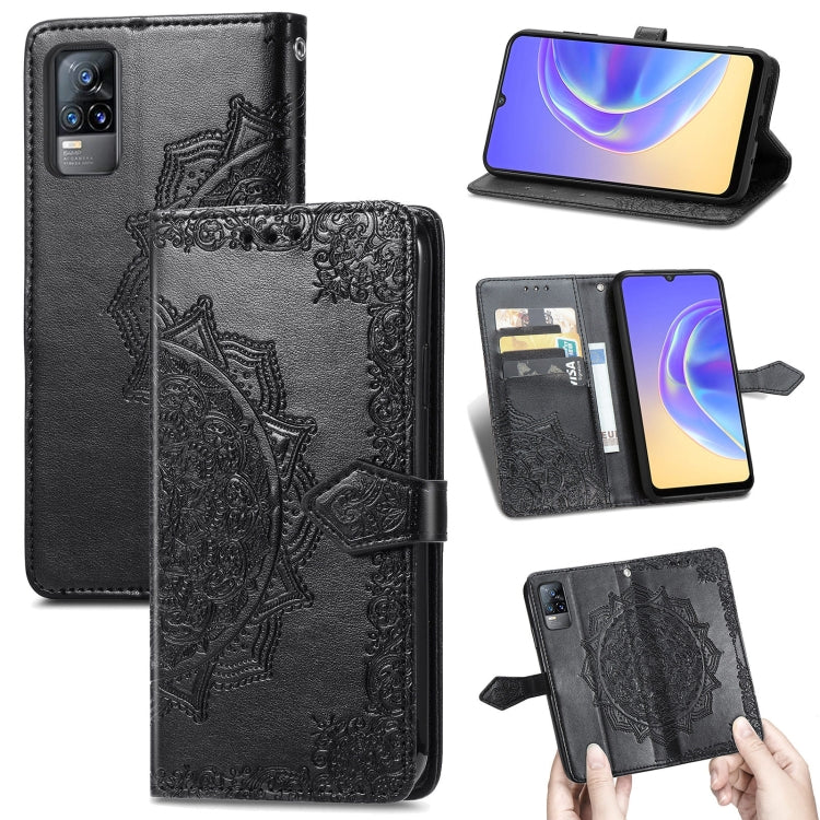 Mandala Flower Embossed Horizontal Flip Leather Case with Holder & Three Card Slots & Wallet & Lanyard, For Blackview A80 Pro, For OnePlus Nord CE 5G, For Oukitel C23 Pro, For vivo V21e 4G