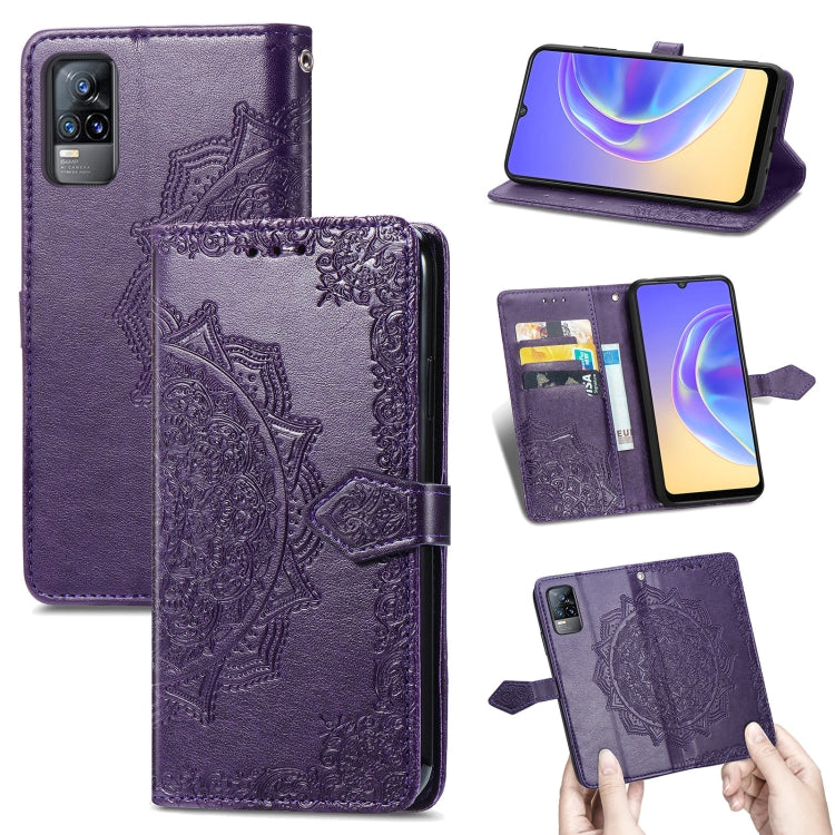 Mandala Flower Embossed Horizontal Flip Leather Case with Holder & Three Card Slots & Wallet & Lanyard, For Blackview A80 Pro, For OnePlus Nord CE 5G, For Oukitel C23 Pro, For vivo V21e 4G