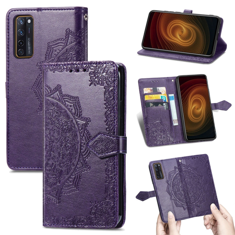 Mandala Flower Embossed Horizontal Flip Leather Case with Holder & Three Card Slots & Wallet & Lanyard, For Wiko Jerry 4, For Wiko Y62, For ZTE Axon 11 SE 5G, For ZTE Axon 20 5G