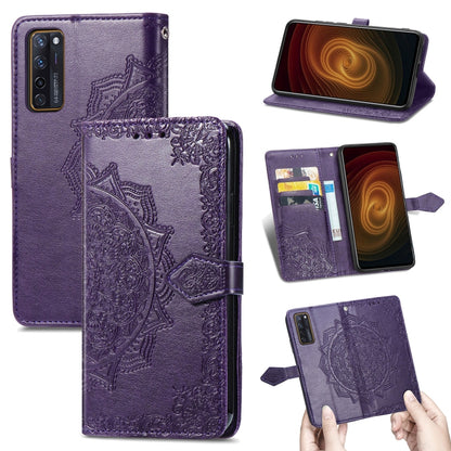 Mandala Flower Embossed Horizontal Flip Leather Case with Holder & Three Card Slots & Wallet & Lanyard, For Wiko Jerry 4, For Wiko Y62, For ZTE Axon 11 SE 5G, For ZTE Axon 20 5G
