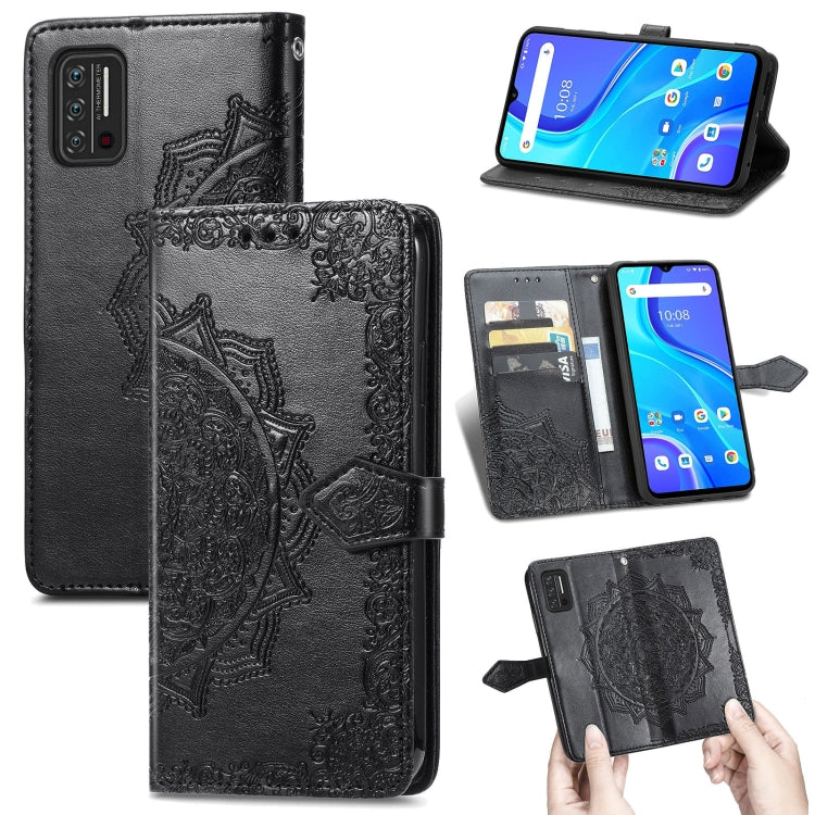 Mandala Flower Embossed Horizontal Flip Leather Case with Holder & Three Card Slots & Wallet & Lanyard, For UMIDIGI A7S