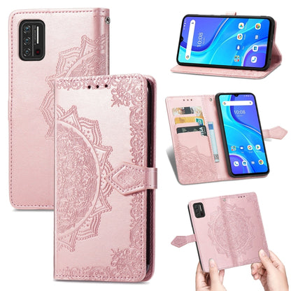 Mandala Flower Embossed Horizontal Flip Leather Case with Holder & Three Card Slots & Wallet & Lanyard, For UMIDIGI A7S
