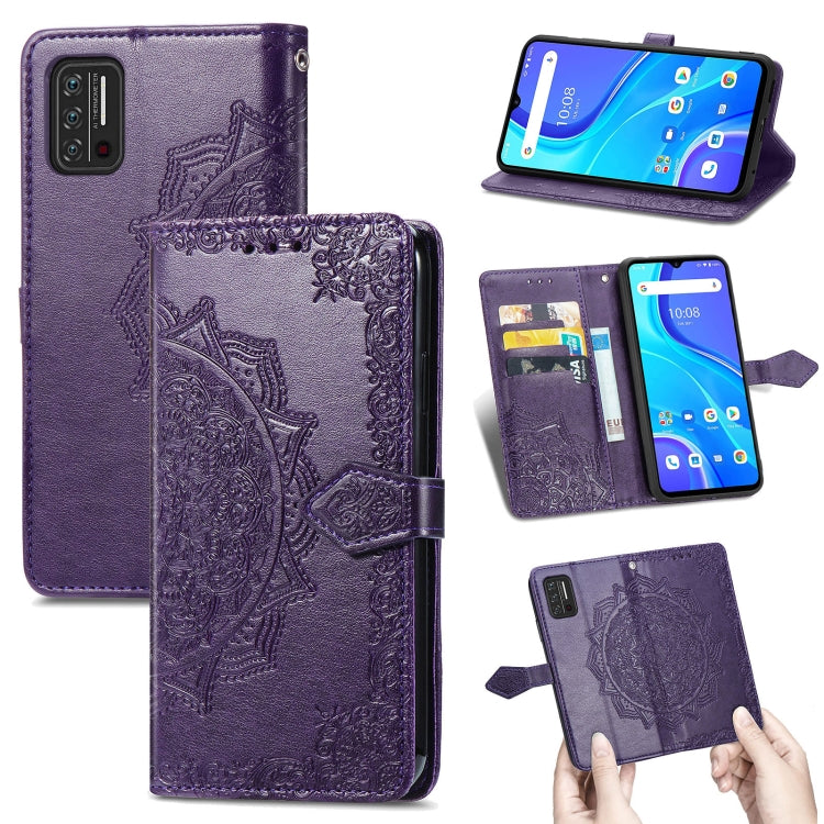 Mandala Flower Embossed Horizontal Flip Leather Case with Holder & Three Card Slots & Wallet & Lanyard, For UMIDIGI A7S