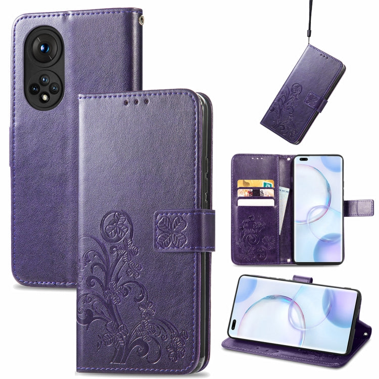 Four-leaf Clasp Embossed Buckle Mobile Phone Protection Leather Case with Lanyard & Card Slot & Wallet & Bracket Function, For Ulefone Note 11 Plus, For Honor 50 Pro, For Xiaomi Redmi Note 10 Pro 5G/Poco X3 GT, For Honor 50