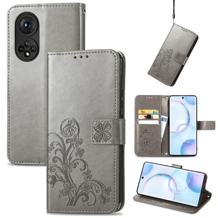 Four-leaf Clasp Embossed Buckle Mobile Phone Protection Leather Case with Lanyard & Card Slot & Wallet & Bracket Function, For Ulefone Note 11 Plus, For Honor 50 Pro, For Xiaomi Redmi Note 10 Pro 5G/Poco X3 GT, For Honor 50