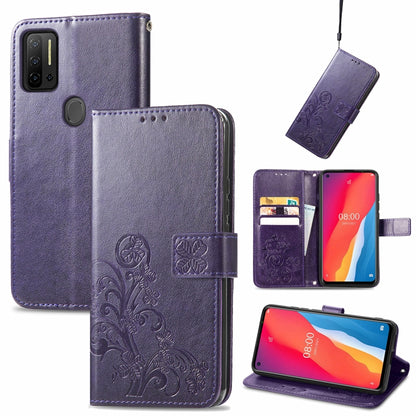 Four-leaf Clasp Embossed Buckle Mobile Phone Protection Leather Case with Lanyard & Card Slot & Wallet & Bracket Function, For Ulefone Note 11 Plus, For Honor 50 Pro, For Xiaomi Redmi Note 10 Pro 5G/Poco X3 GT, For Honor 50