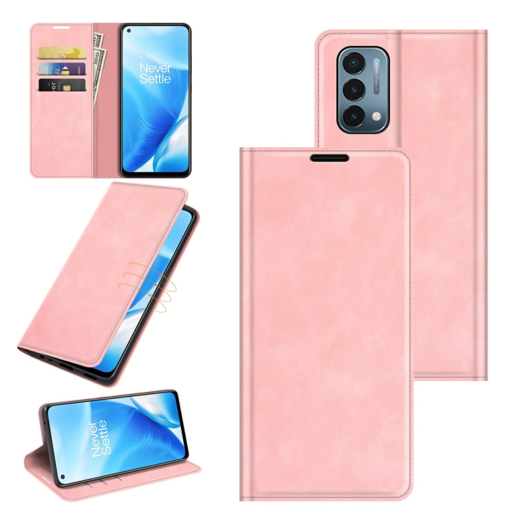 For OnePlus Nord N200 5G Retro-skin Business Magnetic Suction Leather Case with Holder & Card Slots & Wallet, For OnePlus Nord N200 5G