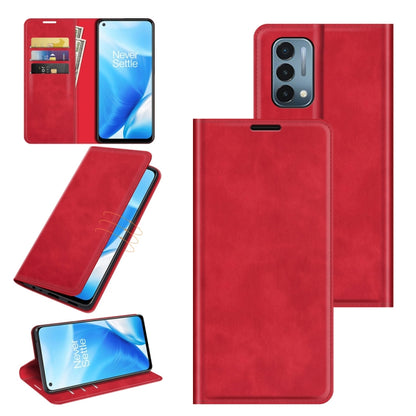 For OnePlus Nord N200 5G Retro-skin Business Magnetic Suction Leather Case with Holder & Card Slots & Wallet, For OnePlus Nord N200 5G