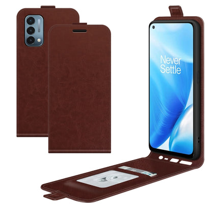 For OnePlus Nord N200 5G R64 Texture Single Vertical Flip Leather Protective Case with Card Slots & Photo Frame, For OnePlus Nord N200 5G