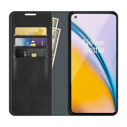 For OnePlus Nord 2 5G Retro-skin Business Magnetic Suction Leather Case with Holder & Card Slots & Wallet, For OnePlus Nord 2 5G
