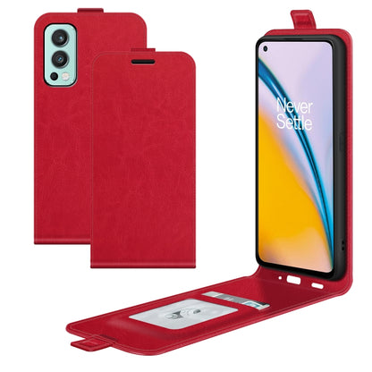 For OnePlus Nord 2 5G R64 Texture Single Vertical Flip Leather Protective Case with Card Slots & Photo Frame, For OnePlus Nord 2 5G