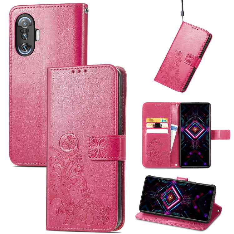 Four-leaf Clasp Embossed Buckle Mobile Phone Protection Leather Case with Lanyard & Card Slot & Wallet & Bracket Function, For Xiaomi Redmi K40 Gaming /Poco F3 GT, For OnePlus 9R, For Doogee X96 Pro, For  Doogee X96 Pro, For Wiko Jerry 4