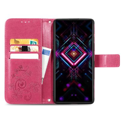Four-leaf Clasp Embossed Buckle Mobile Phone Protection Leather Case with Lanyard & Card Slot & Wallet & Bracket Function, For Xiaomi Redmi K40 Gaming /Poco F3 GT, For OnePlus 9R, For Doogee X96 Pro, For  Doogee X96 Pro, For Wiko Jerry 4