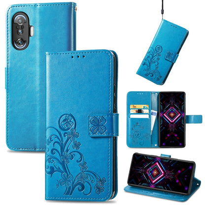 Four-leaf Clasp Embossed Buckle Mobile Phone Protection Leather Case with Lanyard & Card Slot & Wallet & Bracket Function, For Xiaomi Redmi K40 Gaming /Poco F3 GT, For OnePlus 9R, For Doogee X96 Pro, For  Doogee X96 Pro, For Wiko Jerry 4