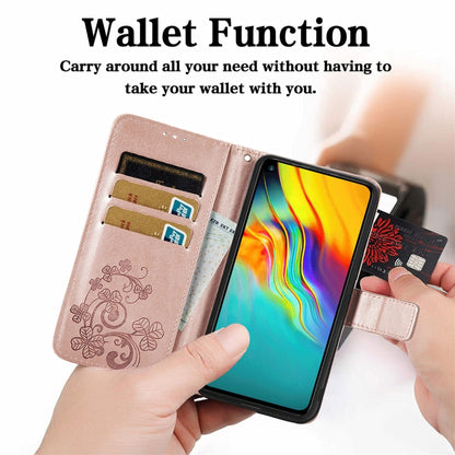 Four-leaf Clasp Embossed Buckle Mobile Phone Protection Leather Case with Lanyard & Card Slot & Wallet & Bracket Function, For Xiaomi Redmi K40 Gaming /Poco F3 GT, For OnePlus 9R, For Doogee X96 Pro, For  Doogee X96 Pro, For Wiko Jerry 4