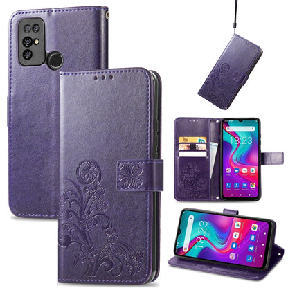 Four-leaf Clasp Embossed Buckle Mobile Phone Protection Leather Case with Lanyard & Card Slot & Wallet & Bracket Function, For Xiaomi Redmi K40 Gaming /Poco F3 GT, For OnePlus 9R, For Doogee X96 Pro, For  Doogee X96 Pro, For Wiko Jerry 4