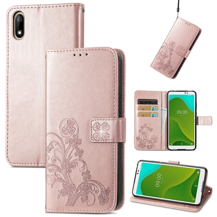 Four-leaf Clasp Embossed Buckle Mobile Phone Protection Leather Case with Lanyard & Card Slot & Wallet & Bracket Function, For Xiaomi Redmi K40 Gaming /Poco F3 GT, For OnePlus 9R, For Doogee X96 Pro, For  Doogee X96 Pro, For Wiko Jerry 4