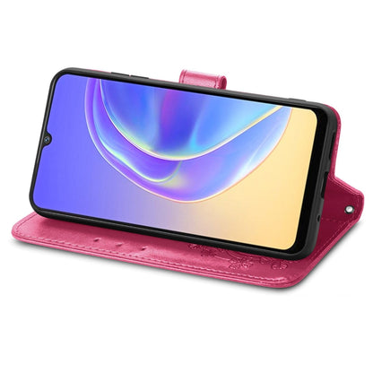 Four-leaf Clasp Embossed Buckle Mobile Phone Protection Leather Case with Lanyard & Card Slot & Wallet & Bracket Function, For vivo V21e 4G, For Honor 50 SE, For OPPO A16, For Motorola G Play