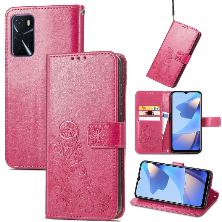 Four-leaf Clasp Embossed Buckle Mobile Phone Protection Leather Case with Lanyard & Card Slot & Wallet & Bracket Function, For vivo V21e 4G, For Honor 50 SE, For OPPO A16, For Motorola G Play