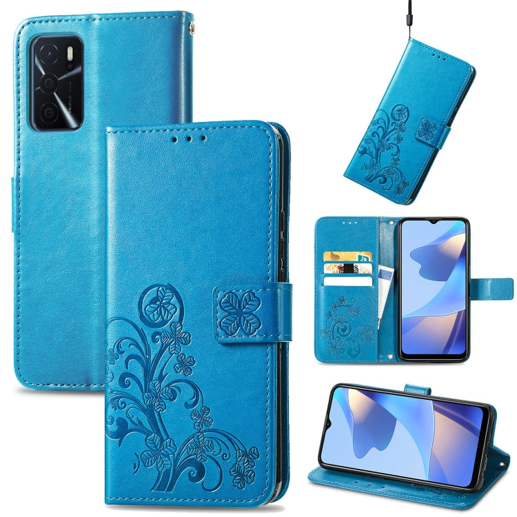 Four-leaf Clasp Embossed Buckle Mobile Phone Protection Leather Case with Lanyard & Card Slot & Wallet & Bracket Function, For vivo V21e 4G, For Honor 50 SE, For OPPO A16, For Motorola G Play