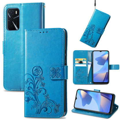Four-leaf Clasp Embossed Buckle Mobile Phone Protection Leather Case with Lanyard & Card Slot & Wallet & Bracket Function, For vivo V21e 4G, For Honor 50 SE, For OPPO A16, For Motorola G Play