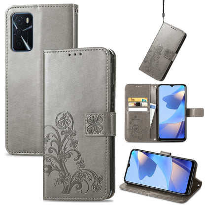 Four-leaf Clasp Embossed Buckle Mobile Phone Protection Leather Case with Lanyard & Card Slot & Wallet & Bracket Function, For vivo V21e 4G, For Honor 50 SE, For OPPO A16, For Motorola G Play